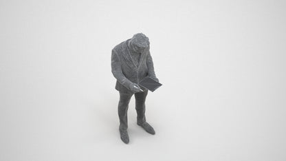 realistic 3D man business, scanned archviz people for Blender and 3ds Max, wireframe three-quarter view