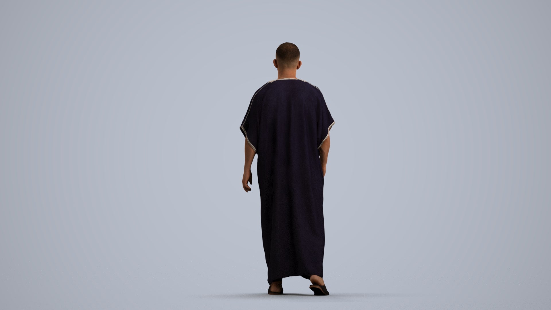 3D scanned man walking, photorealistic archviz people for Enscape and SketchUp, front view render