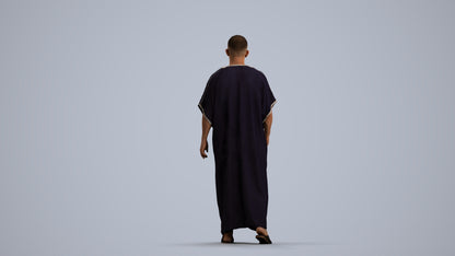 3D scanned man walking, photorealistic archviz people for Enscape and SketchUp, front view render