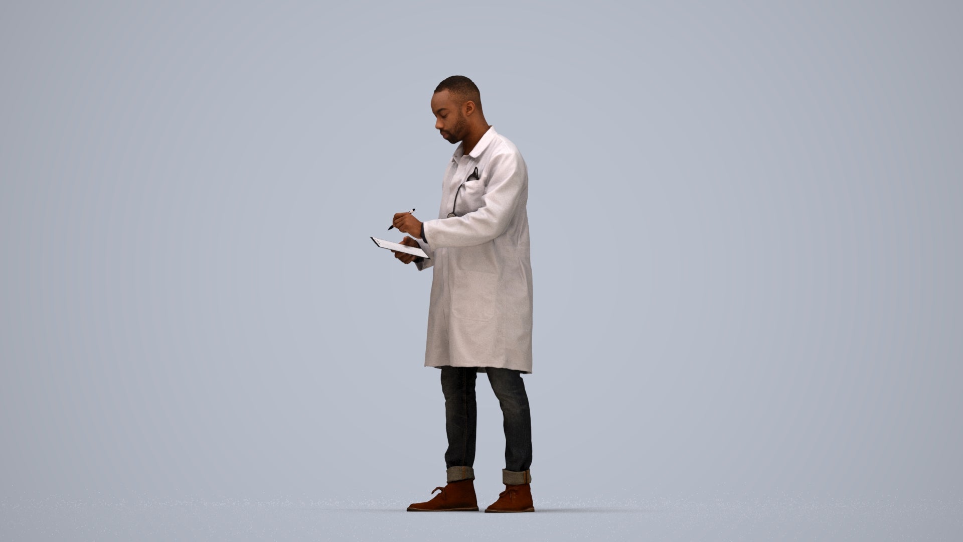 photogrammetry 3D man medical, realistic human model archviz FBX, top-down view render