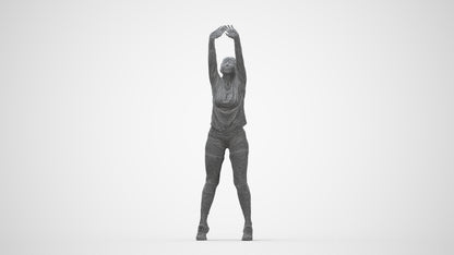 3D scanned woman sport, photorealistic archviz people for Enscape and SketchUp, wireframe back view