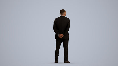 3D scanned man business, photorealistic archviz people for Enscape and SketchUp, front view render