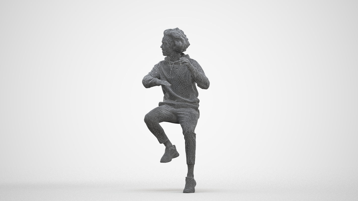 realistic 3D people man casual sitting, render-ready for V-Ray and Corona, FBX OBJ, three-quarter front view render