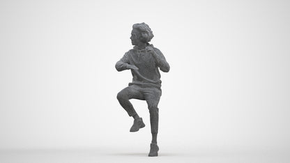 realistic 3D people man casual sitting, render-ready for V-Ray and Corona, FBX OBJ, three-quarter front view render