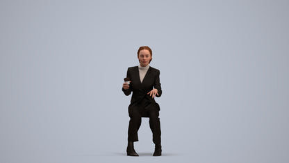 scanned 3D woman business, photogrammetry people for Enscape and V-Ray, standing pose render