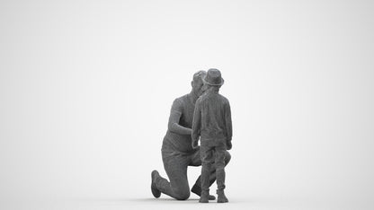 realistic 3D boy casual kids, scanned archviz people for Blender and 3ds Max, wireframe side view