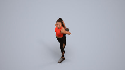 realistic 3D woman sport, scanned archviz people for Blender and 3ds Max, back view render