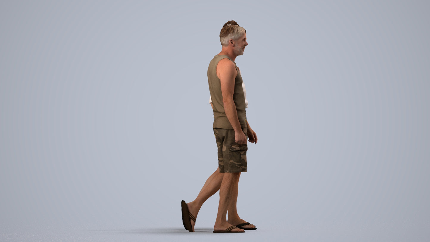 scanned 3D woman casual couple, photogrammetry people for Enscape and V-Ray, side view render