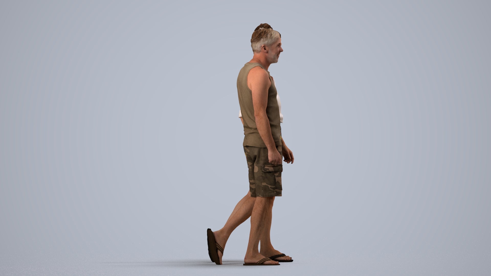 scanned 3D woman casual couple, photogrammetry people for Enscape and V-Ray, side view render