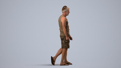 scanned 3D woman casual couple, photogrammetry people for Enscape and V-Ray, side view render