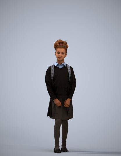 realistic 3D human girl kids, archviz people FBX OBJ for Blender