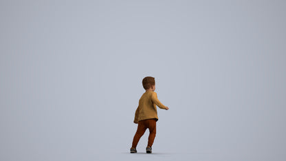 photogrammetry 3D boy casual kids, realistic human model archviz FBX, front view render
