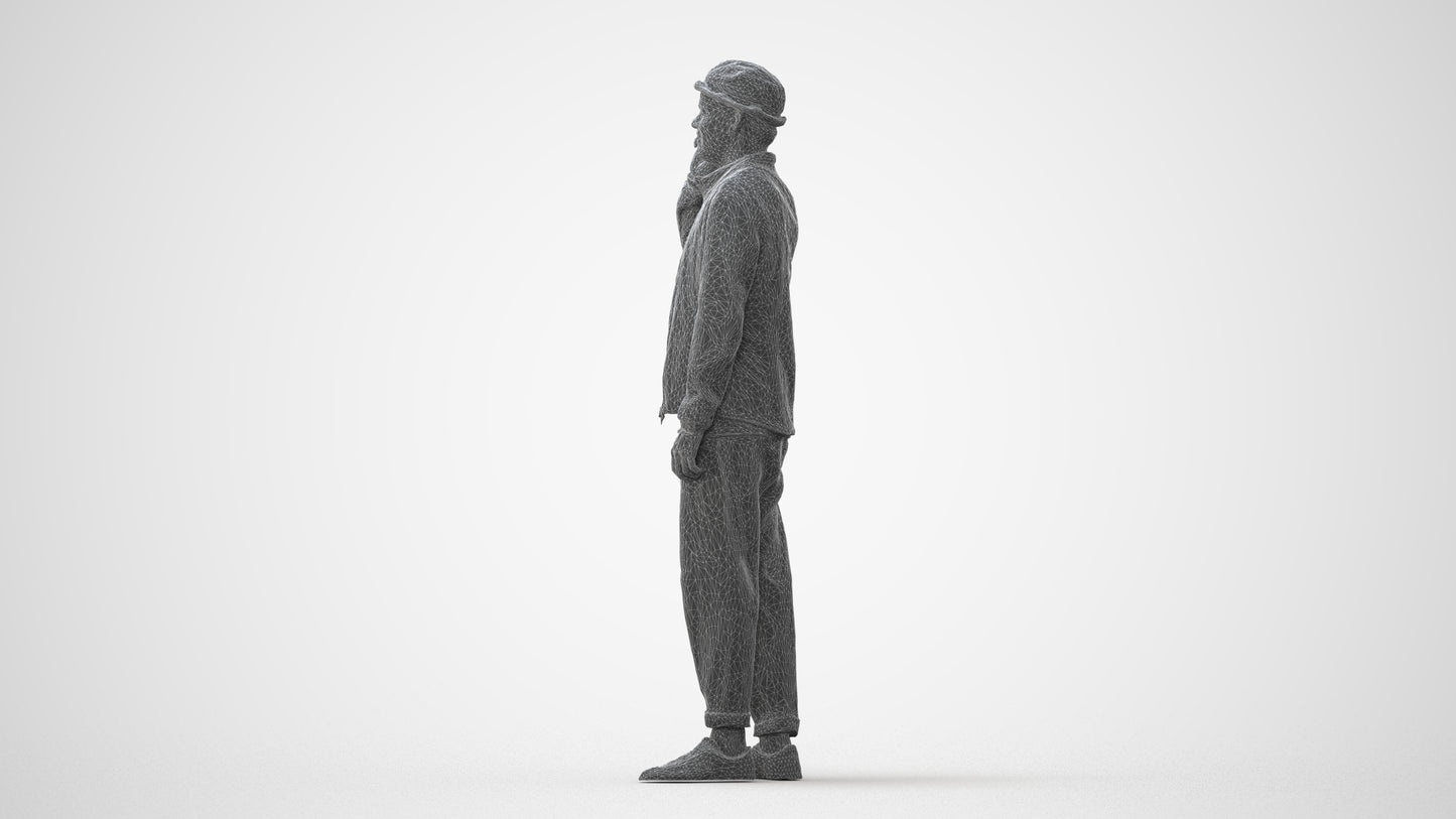 realistic 3D people man casual standing, render-ready for V-Ray and Corona, FBX OBJ, square thumbnail