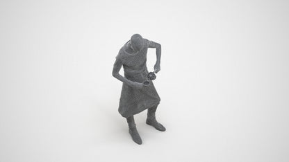 3D scanned man standing, photorealistic archviz people for Enscape and SketchUp, wireframe three-quarter view
