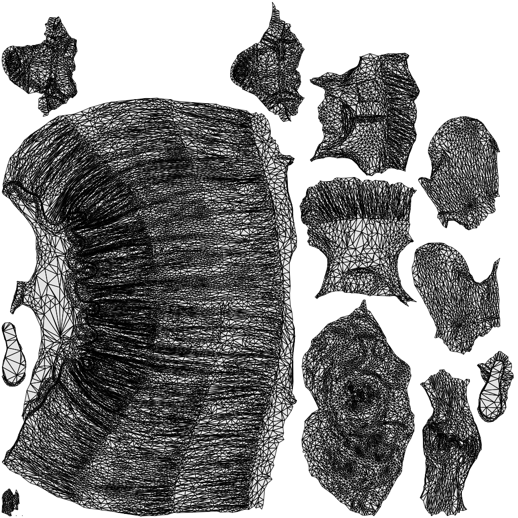 3D people model woman casual standing, scanned human for 3ds Max rendering, wireframe top-down view
