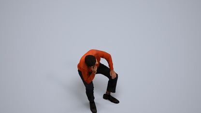 3D scanned man sitting casual, photorealistic archviz people for Enscape and SketchUp, back view render