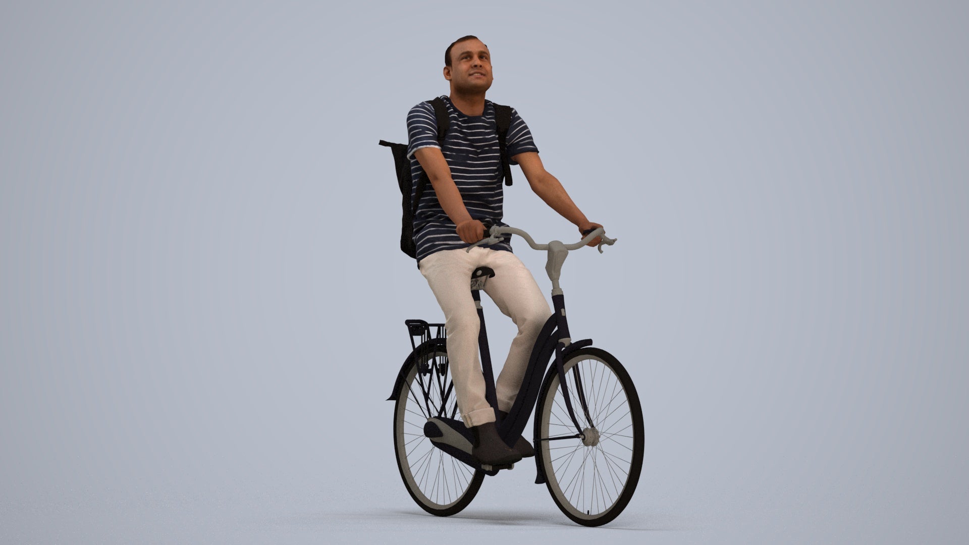 photogrammetry 3D man casual sitting, realistic human model archviz FBX, standing pose render
