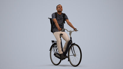 photogrammetry 3D man casual sitting, realistic human model archviz FBX, standing pose render