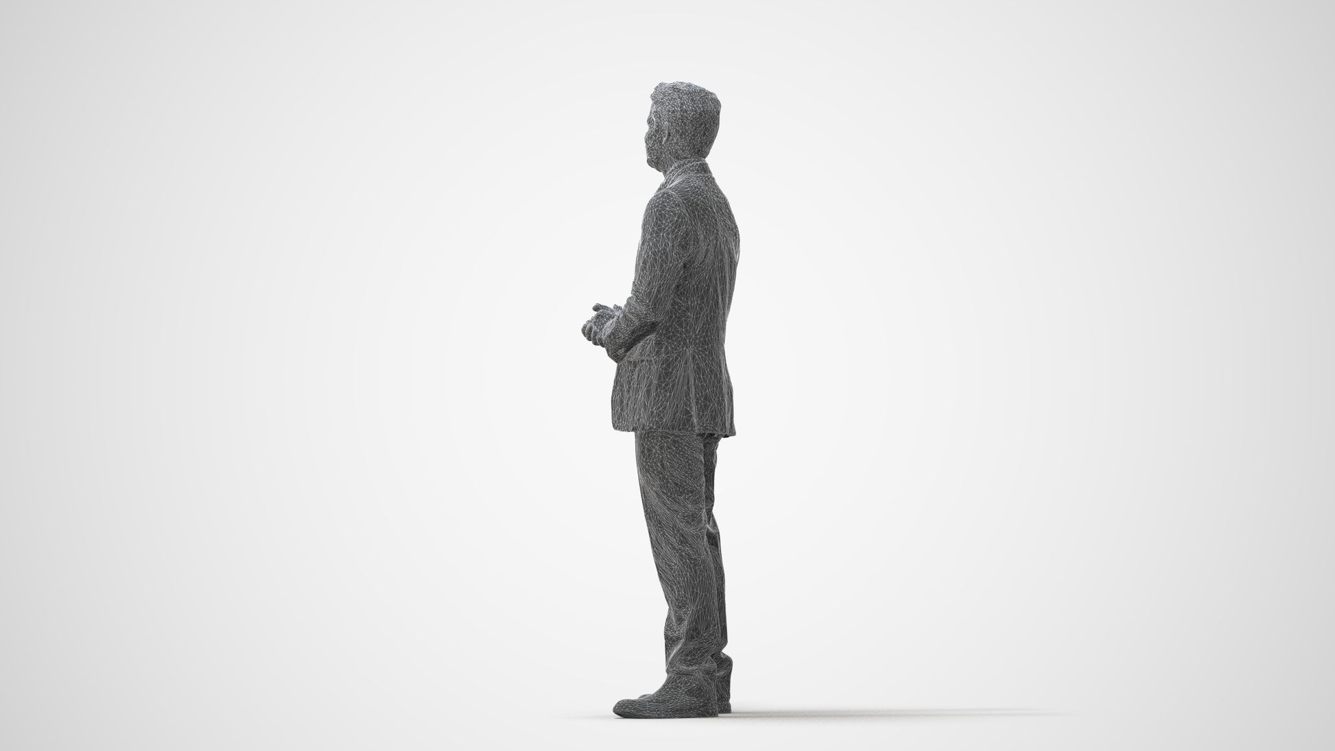 scanned 3D man business, photogrammetry people for Enscape and V-Ray, square thumbnail