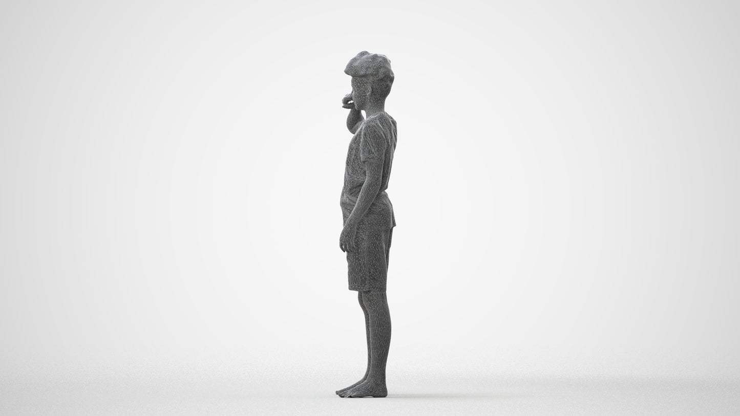 3D scanned boy kids, photorealistic archviz people for Enscape and SketchUp, square thumbnail