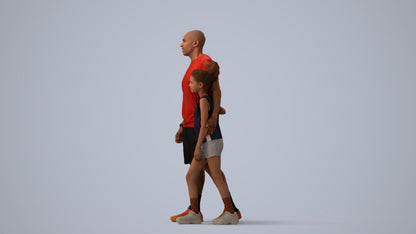 realistic 3D people girl sport kids, render-ready for V-Ray and Corona, FBX OBJ, three-quarter view render