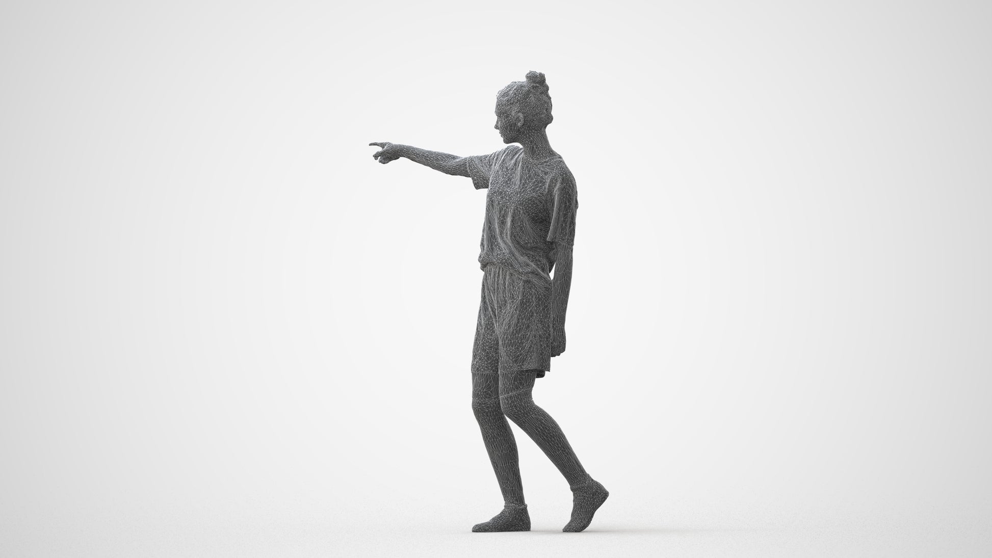 3D scanned girl sport, photorealistic archviz people for Enscape and SketchUp, square thumbnail