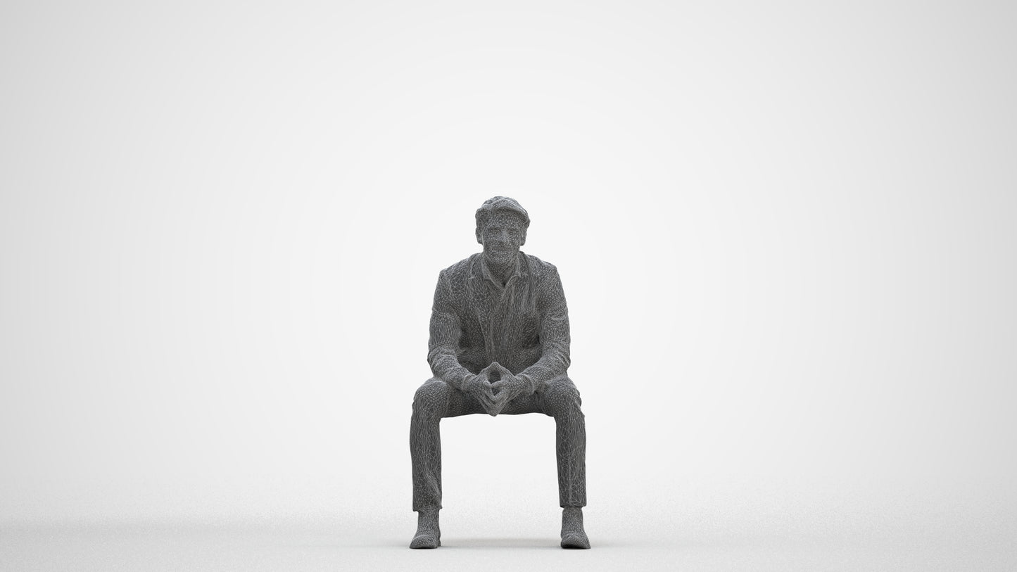 photogrammetry 3D man business, realistic human model archviz FBX, three-quarter front view render