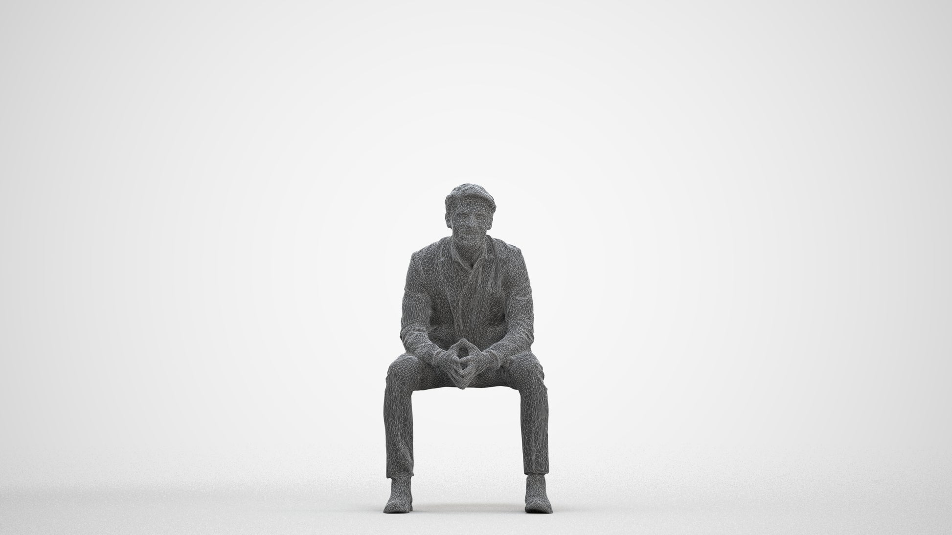 photogrammetry 3D man business, realistic human model archviz FBX, three-quarter front view render