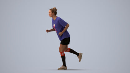 3D scanned woman sport, photorealistic archviz people for Enscape and SketchUp, three-quarter view render