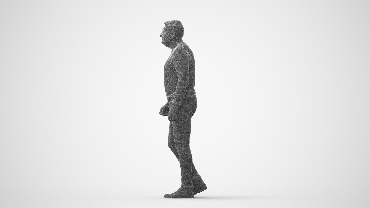 realistic 3D human man casual walking, archviz people FBX OBJ for Blender, square thumbnail