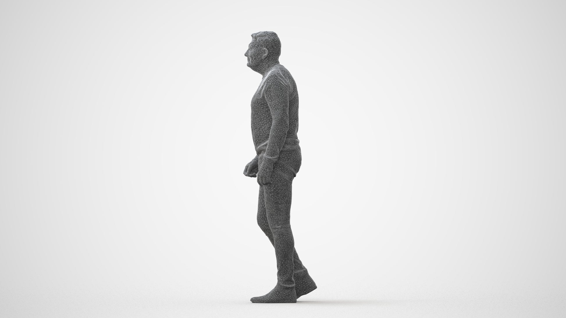 realistic 3D human man casual walking, archviz people FBX OBJ for Blender, square thumbnail