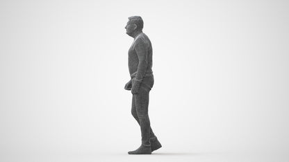 realistic 3D human man casual walking, archviz people FBX OBJ for Blender, square thumbnail
