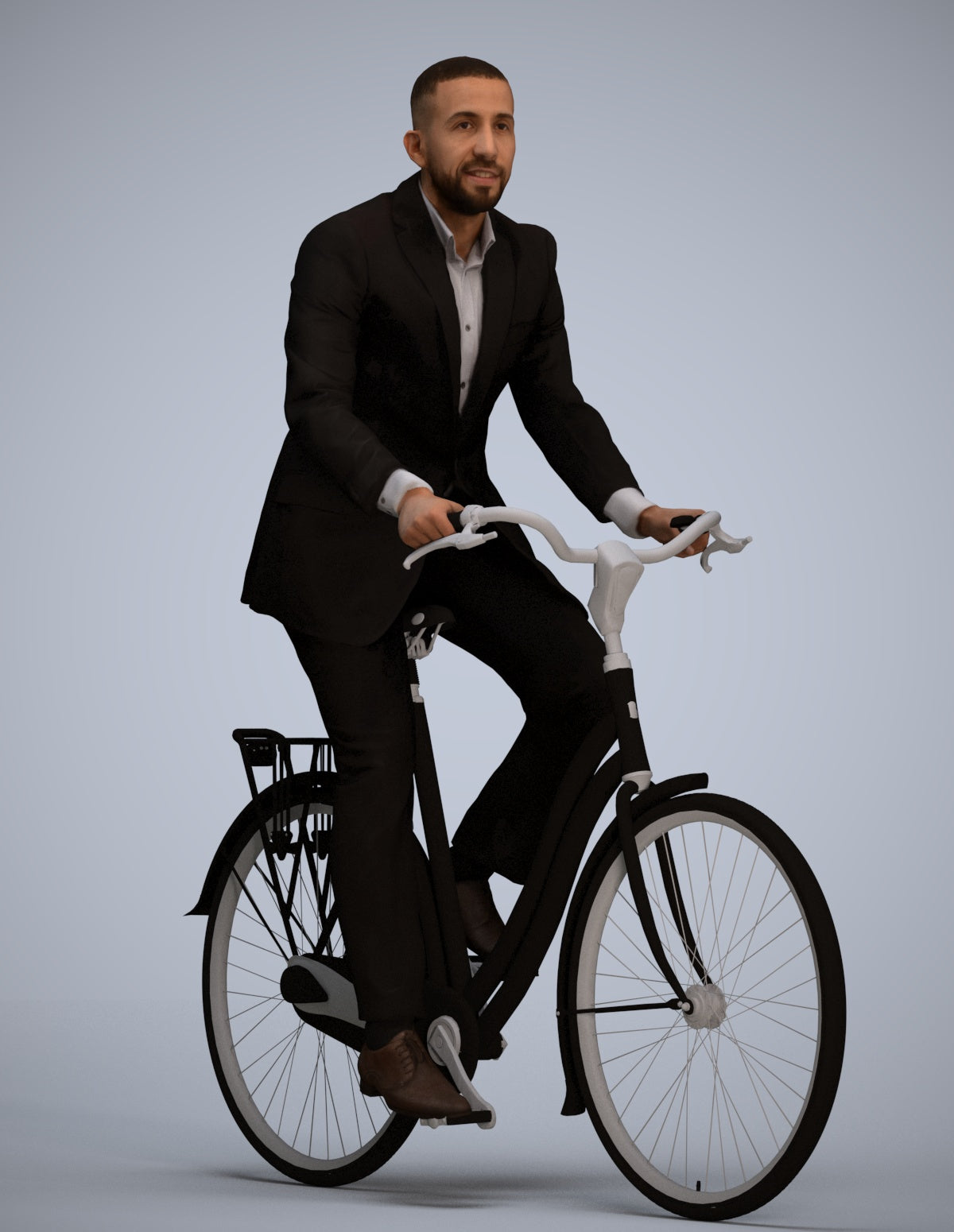 3D people model man business cycling, scanned human for 3ds Max rendering