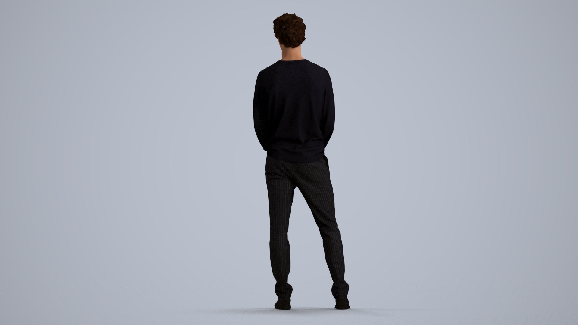 scanned 3D man casual standing, photogrammetry people for Enscape and V-Ray, front view render