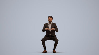 scanned 3D man business, photogrammetry people for Enscape and V-Ray, standing pose render