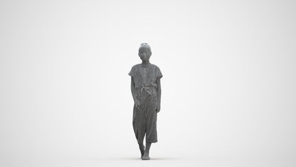 3D people model girl kids, scanned human for 3ds Max rendering, three-quarter front view render