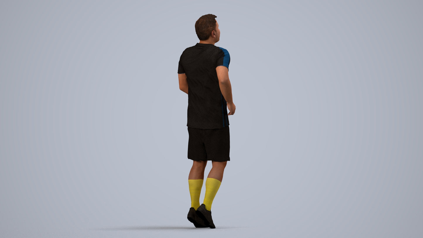 realistic 3D people man sport, render-ready for V-Ray and Corona, FBX OBJ, side view render