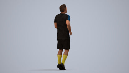 realistic 3D people man sport, render-ready for V-Ray and Corona, FBX OBJ, side view render