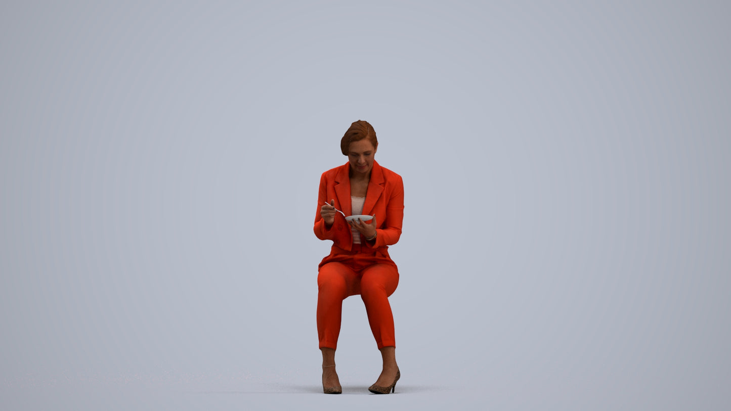 scanned 3D woman formal business, photogrammetry people for Enscape and V-Ray, standing pose render