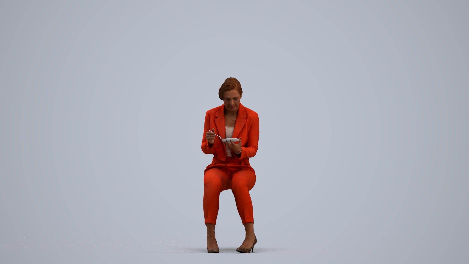 scanned 3D woman formal business, photogrammetry people for Enscape and V-Ray, standing pose render