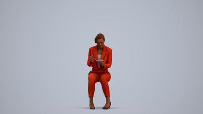 scanned 3D woman formal business, photogrammetry people for Enscape and V-Ray, standing pose render