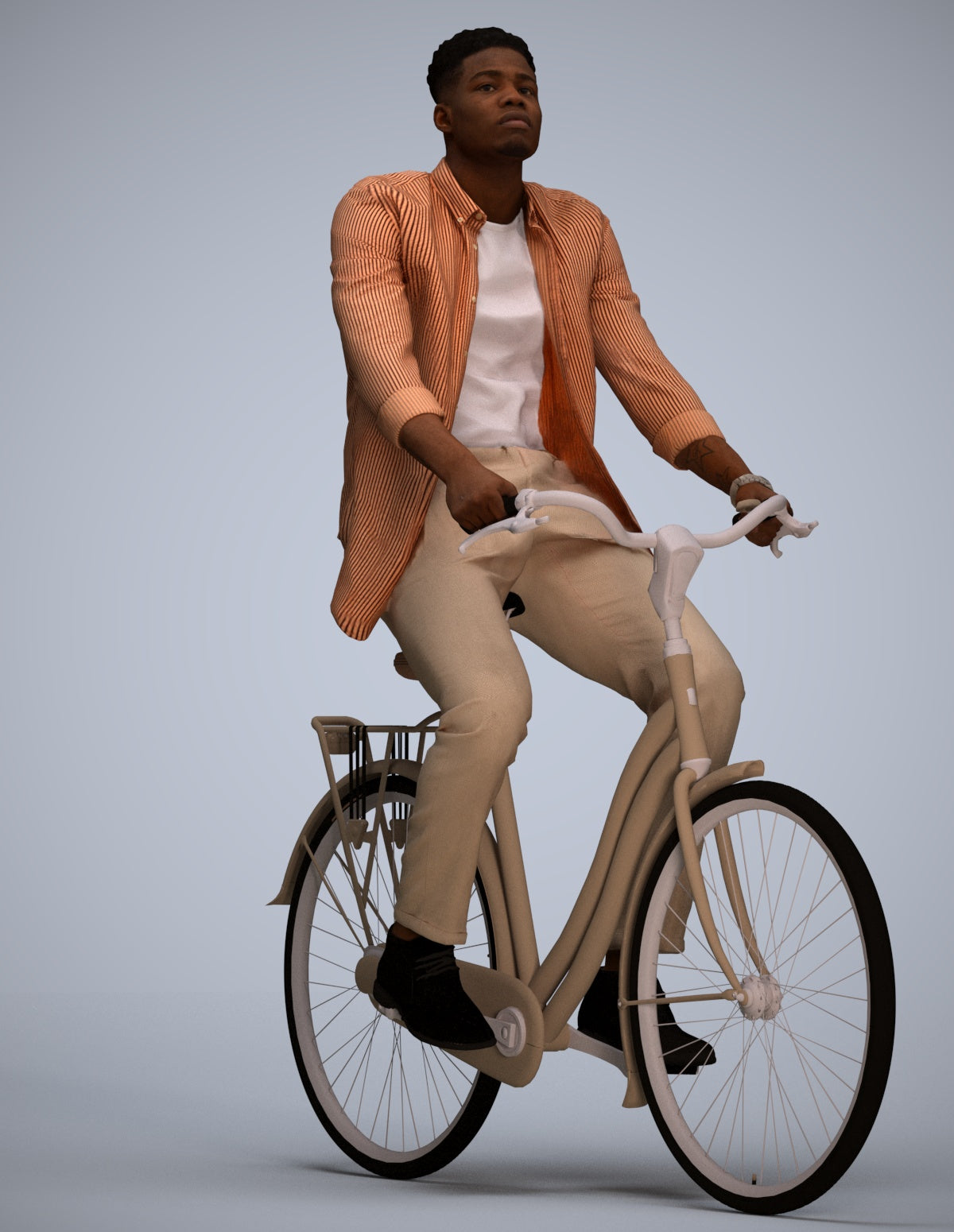 3D people model man casual cycling, scanned human for 3ds Max rendering