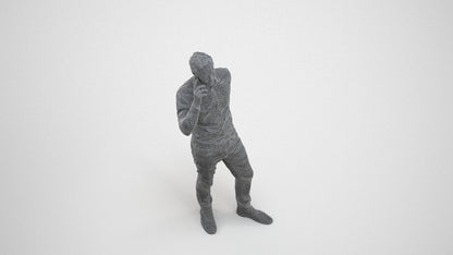 realistic 3D people man casual standing, render-ready for V-Ray and Corona, FBX OBJ, wireframe three-quarter view