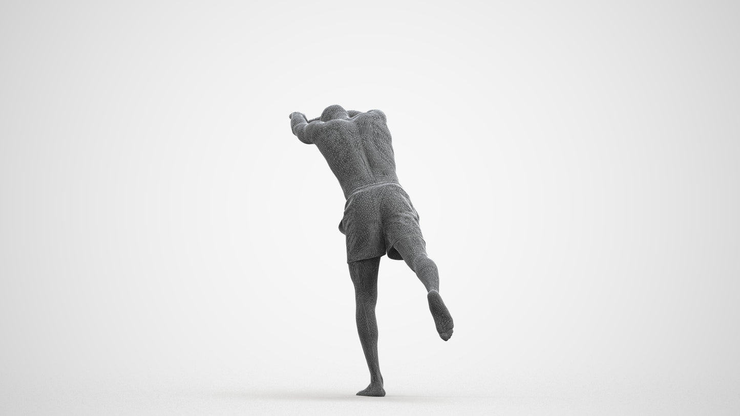 photogrammetry 3D man pool, realistic human model archviz FBX, wireframe front view