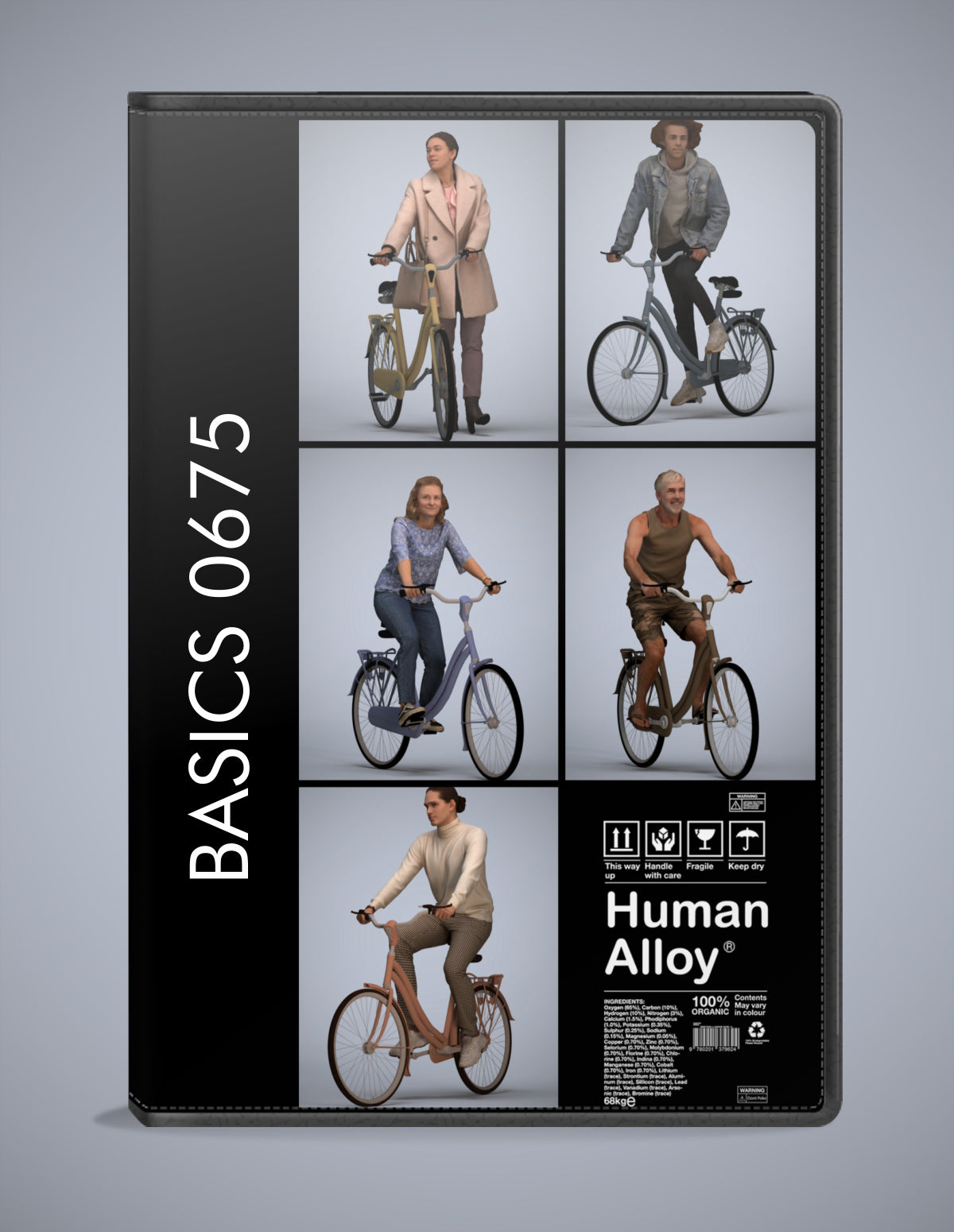 3D human models cycling bundle, 5 photogrammetry scanned people for archviz