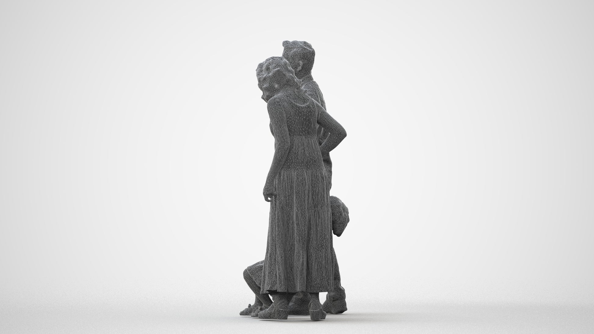 3D people model girl casual kids, scanned human for 3ds Max rendering, square thumbnail