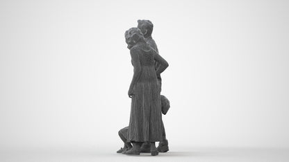 3D people model girl casual kids, scanned human for 3ds Max rendering, square thumbnail