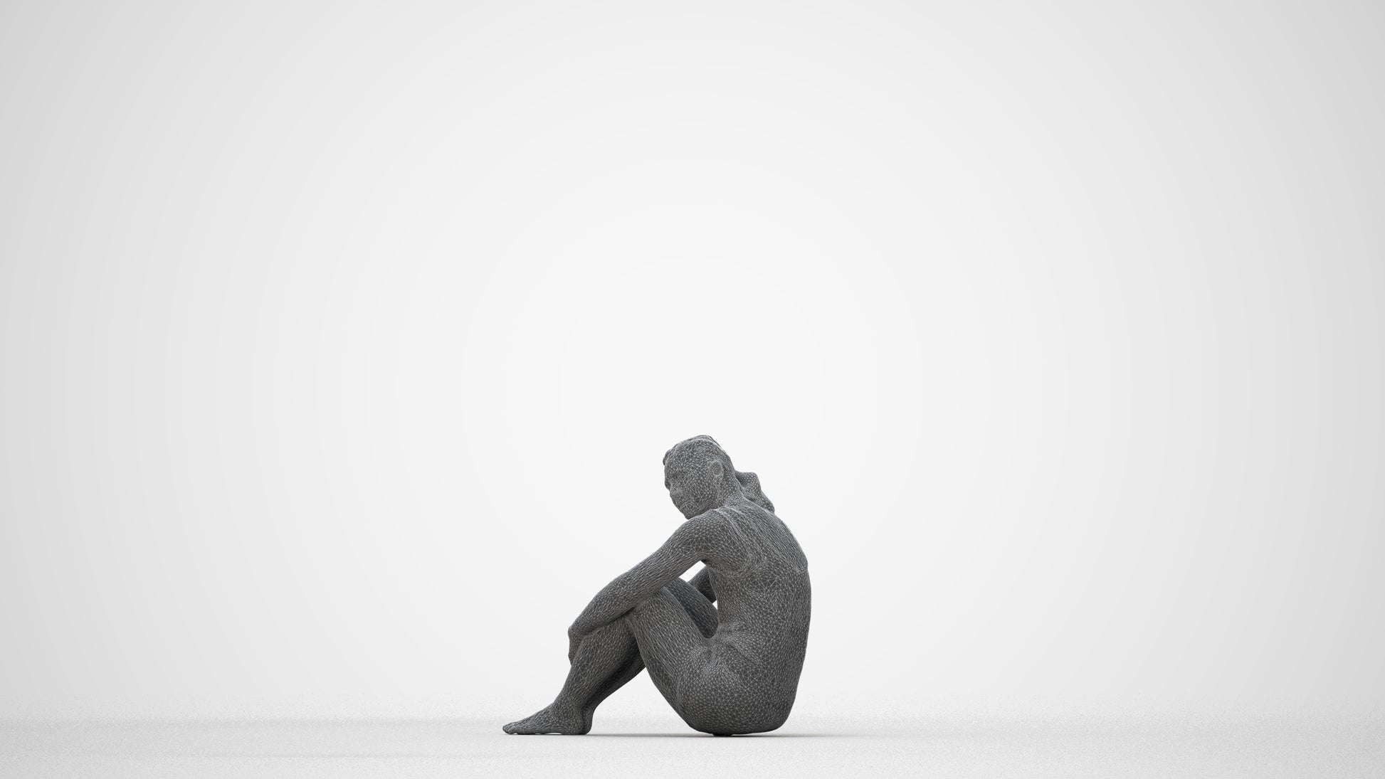photogrammetry 3D woman sport pool, realistic human model archviz FBX, wireframe back view
