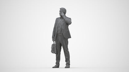 photogrammetry 3D man business, realistic human model archviz FBX, wireframe back view