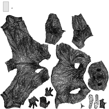 scanned 3D man casual standing, photogrammetry people for Enscape and V-Ray, wireframe top-down view